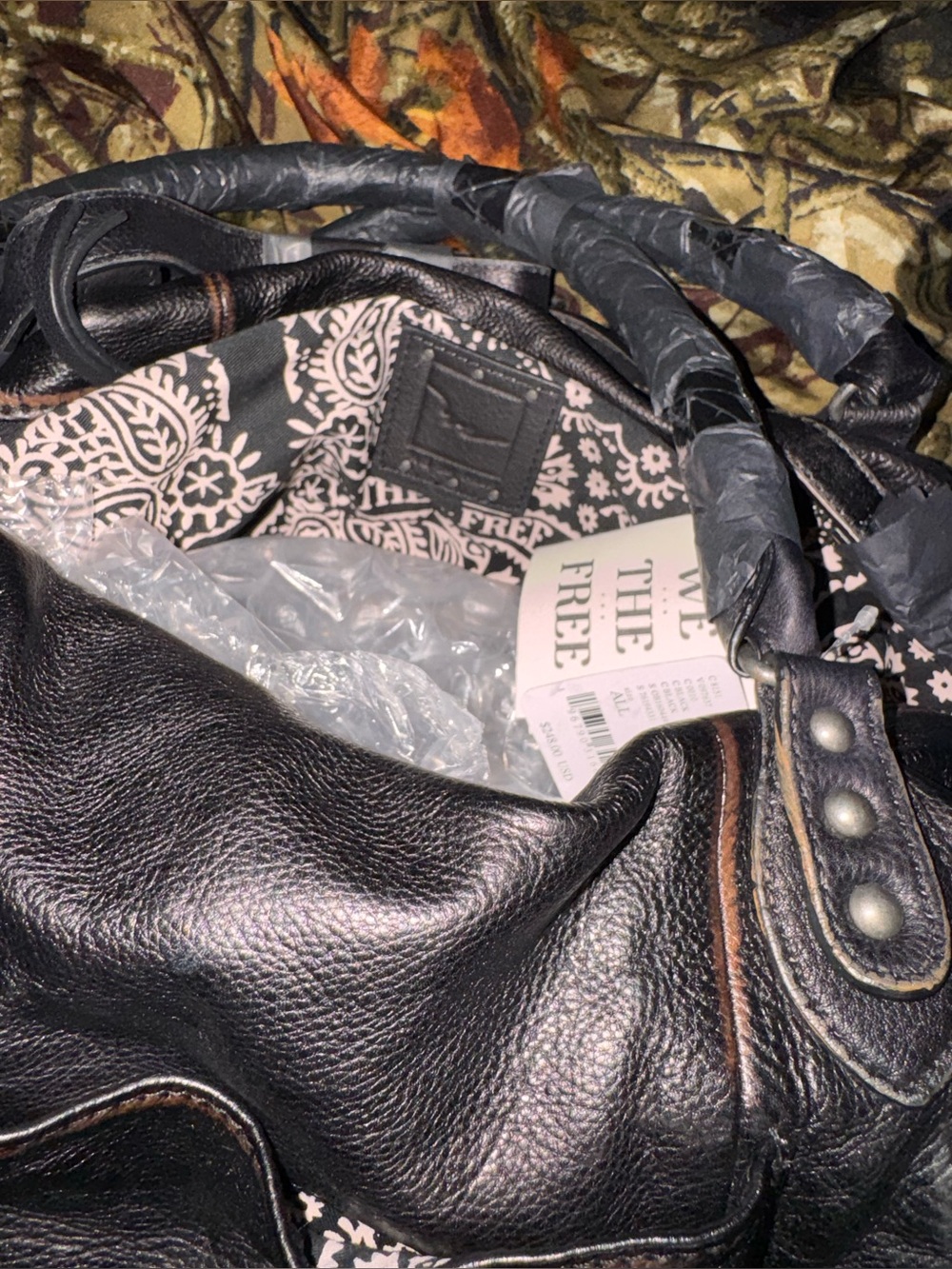 Free People Emerson Tote Leather Shoulder Crossbody Bag NWT Coal - Picture 3 of 4